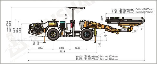 KJ311 Underground Mining Drill Rigs and Tunneling Jumbo