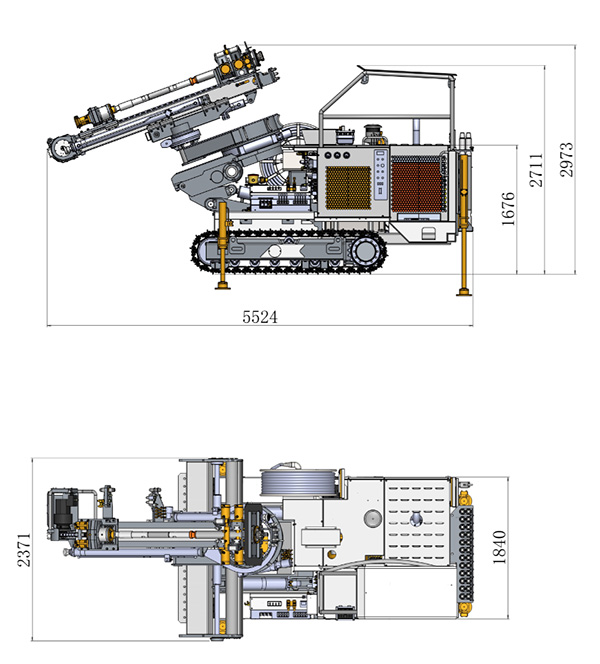 KSQ31 Underground Mining DTH Drill Rigs and Tunneling Jumbo